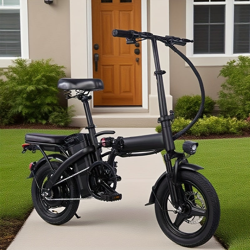 14 Inch Foldable Adult Electric Bicycle, Clearance Dealership, 500w Motor, Maximum Speed Of 20 MPH, 48V 10.4Ah Lithium Battery, 14 Inch Tires, Portable Folding Design, Outdoor Cycling Exercise, Urban Commuting Travel, Detacha