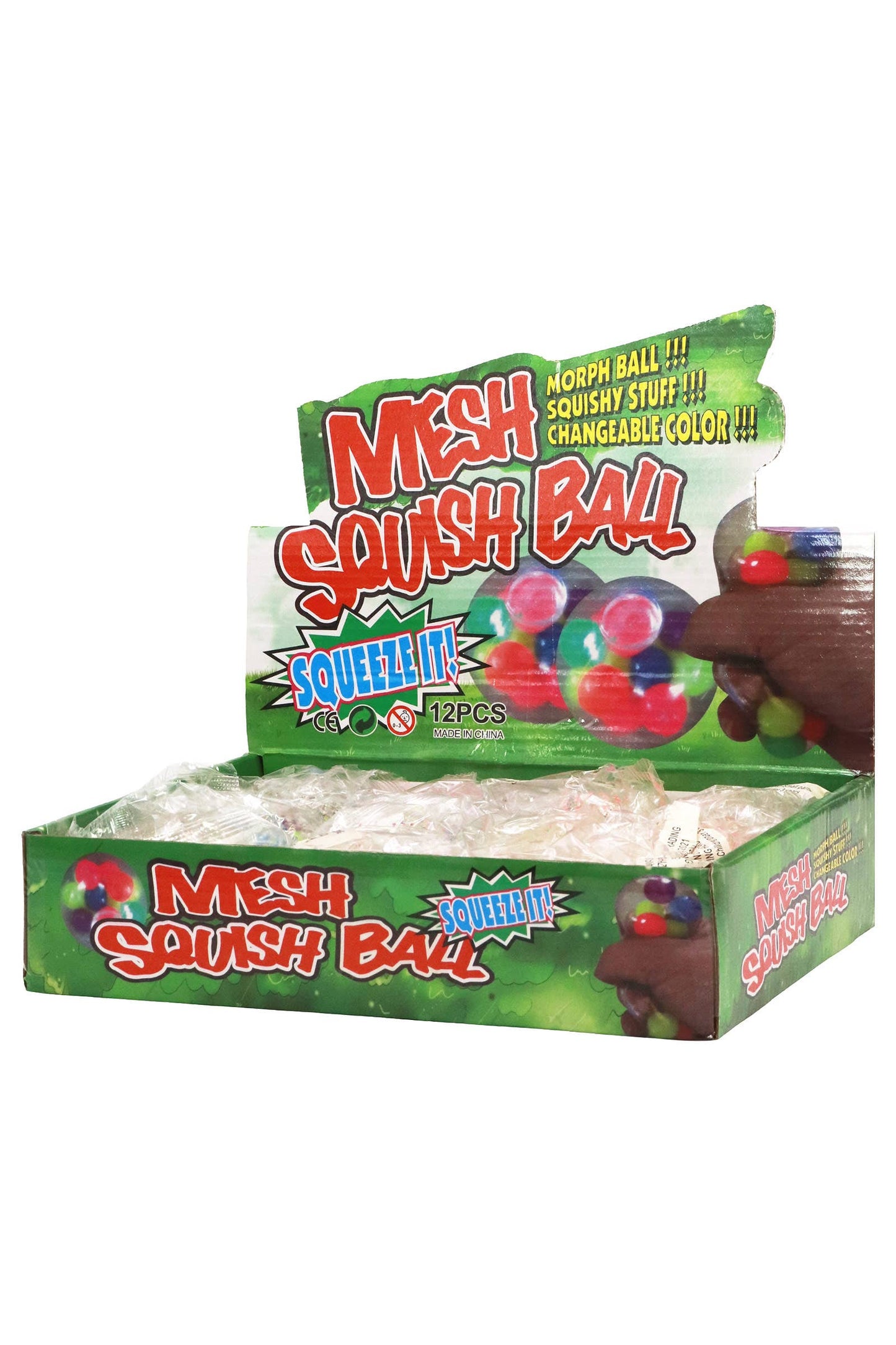 (1) Clear Spiky Colorful Squish Ball Toy