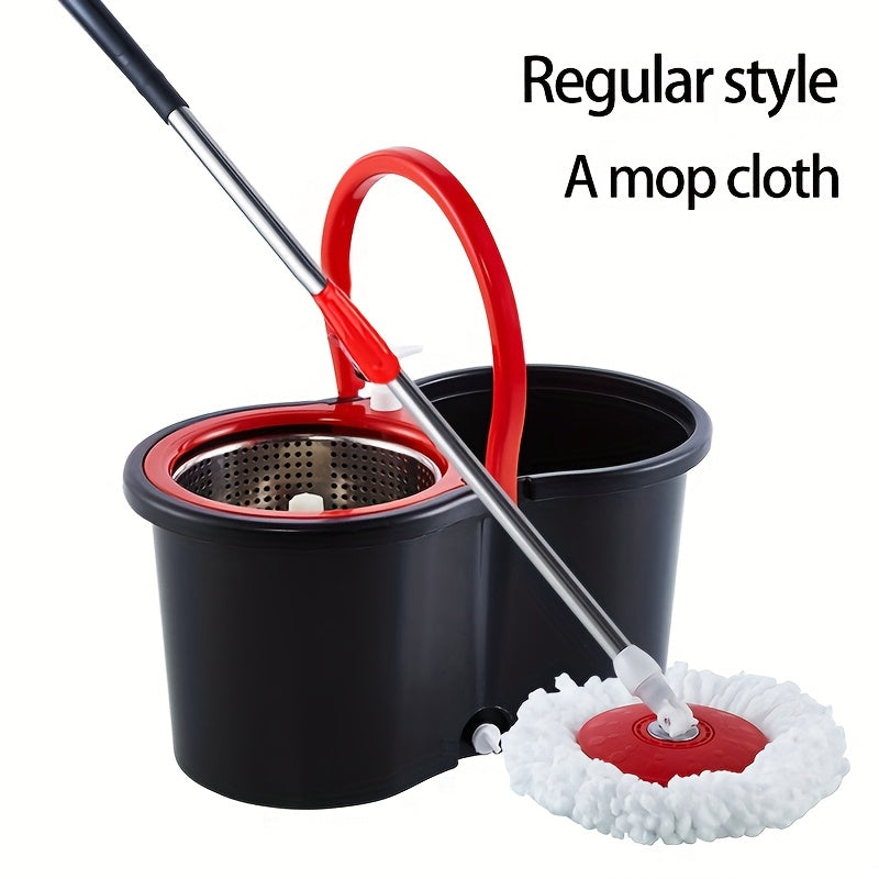 Mop Bucket Set, Spin Mop And Bucket With Wringing System, Bathroom Mop Bucket, 360° Spin Mop System With 4 Ultra-Fine Fiber Mop Replacement Heads, Suitable For Living Room, Bedroom, Kitchen, For Hardwood Tile Marble Floors