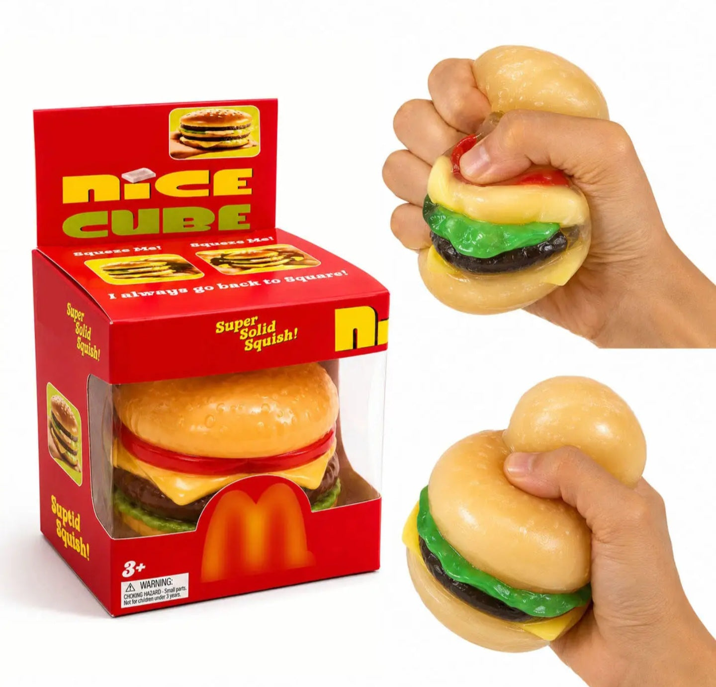 Cheeseburger Squishy Toy, Palm sized Sensory Fidget Toy