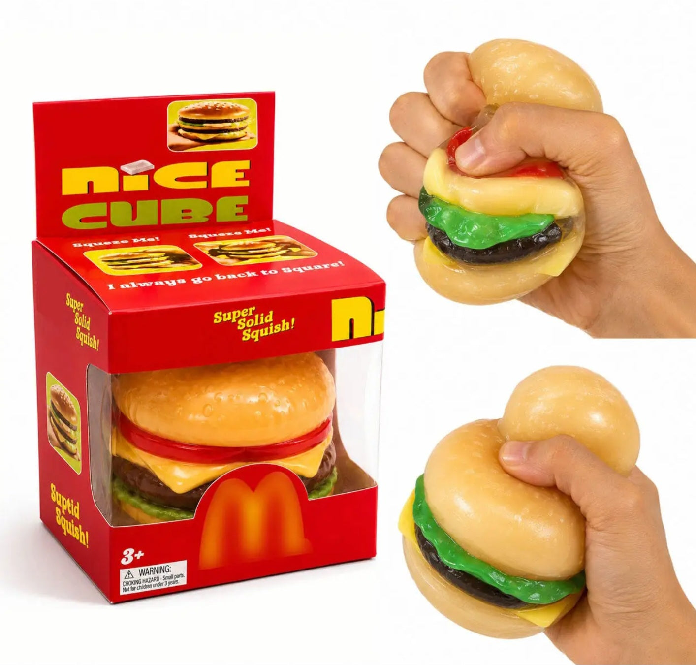 Cheeseburger Squishy Toy, Palm sized Sensory Fidget Toy