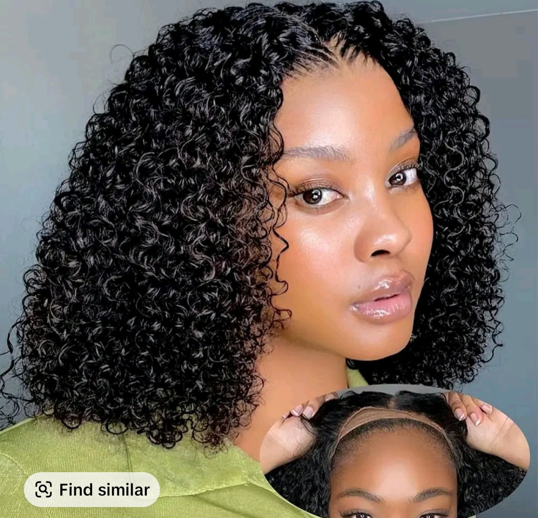 Short Bob Glueless Wigs Ready To Wear Deep Wave Curly Wigs Human Hair Wet and Wave 6x4 HD Lace Closure Wig For Women Pre Plucked 180%